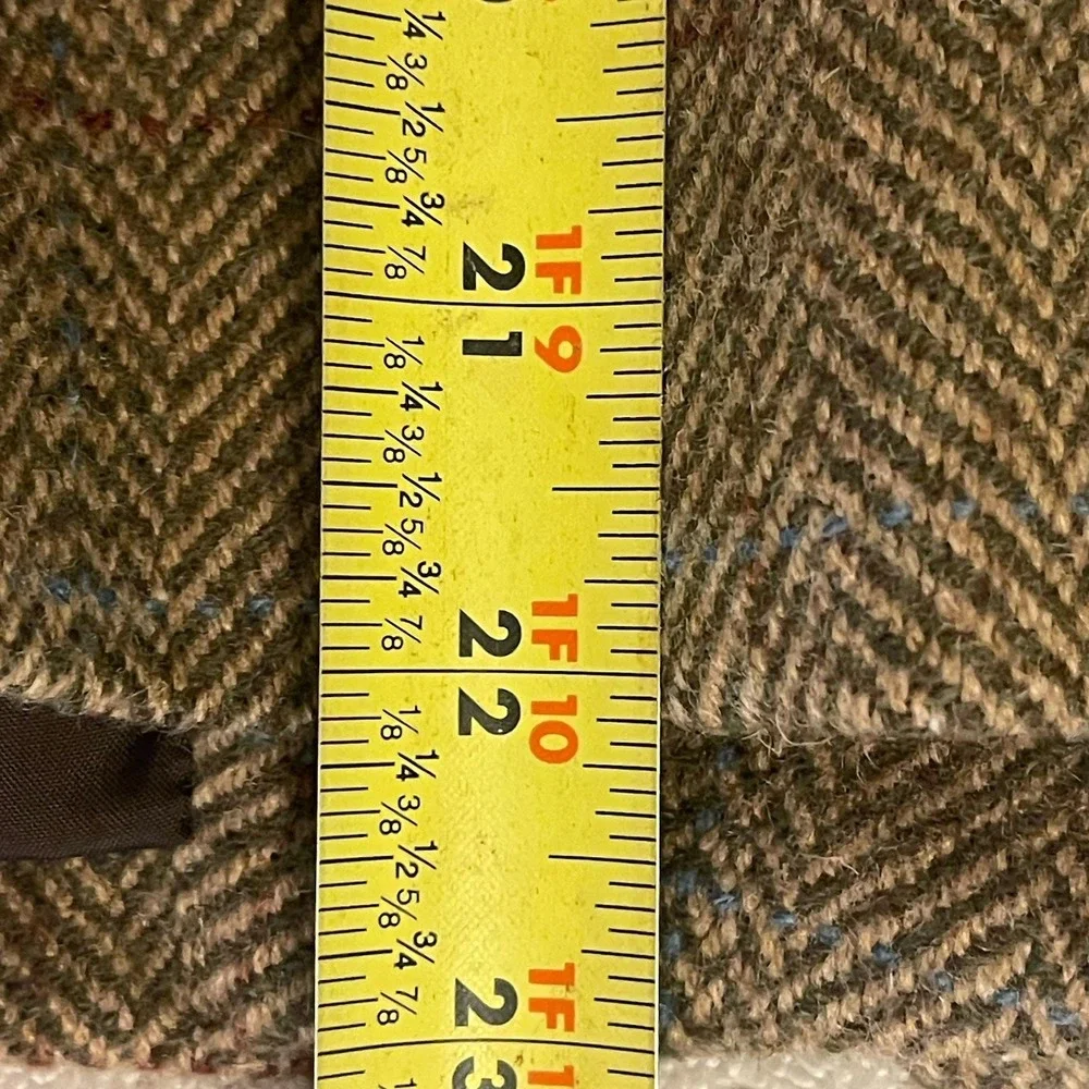 Chaps Women's Brown Herringbone Tweed Plaid Blazer Jacket – Size Medium - Picture 9 of 12